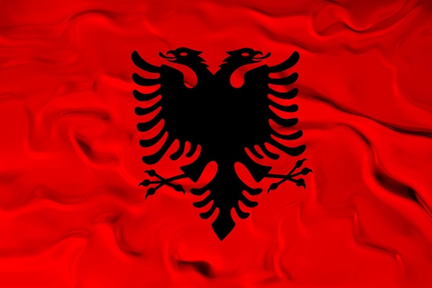 Bandeira nacional da Albânia Fundo com bandeira da Albânia