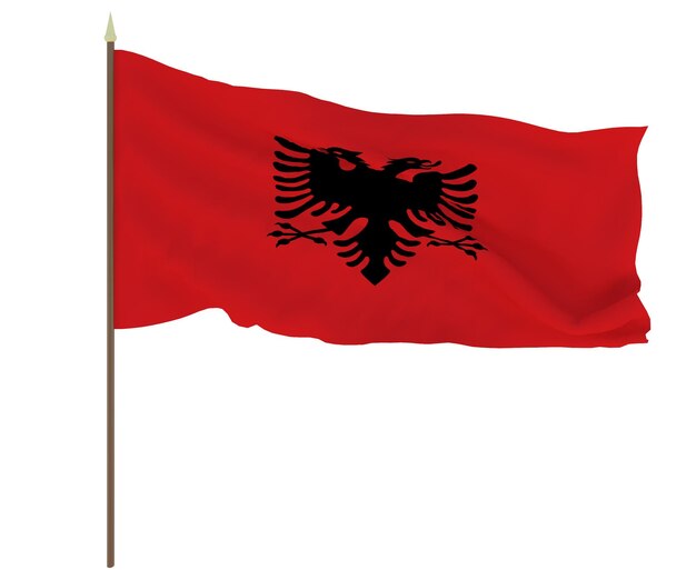 Bandeira nacional da Albânia Fundo para editores e designers Feriado nacional