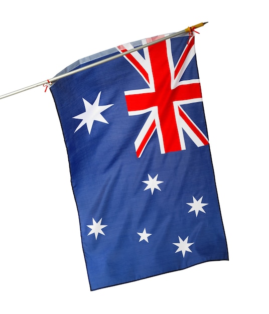 Bandeira nacional da austrália isolada no fundo branco