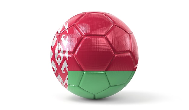 Bandeira nacional da Bielorrússia na ilustração 3D da bola de futebol