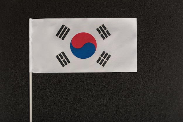 Bandeira nacional da Coreia do Sul no símbolo de fundo preto