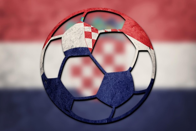 Bandeira nacional da Croácia da bola de futebol. Bola de futebol croata.