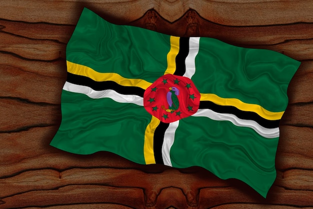 Bandeira nacional da Dominica Fundo com bandeira da Dominica