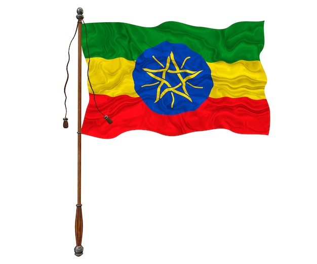 Bandeira nacional da Etiópia Fundo com bandeira da Etiópia