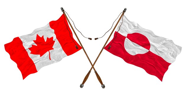 Bandeira nacional da Groenlândia e do Canadá Fundo para designers