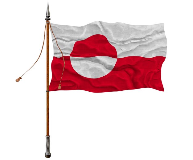 Foto bandeira nacional da groenlândia fundo com bandeira da groenlândia