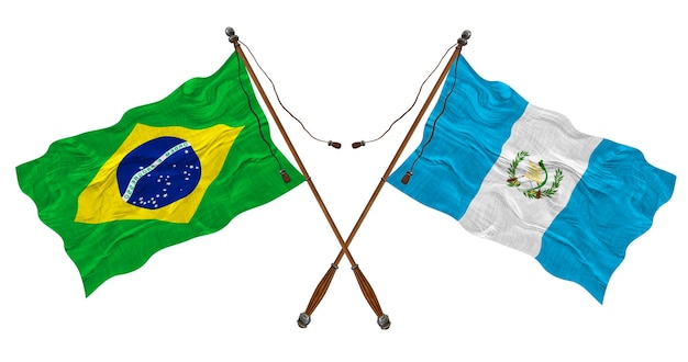Bandeira nacional da Guatemala e do Brasil Background para designers