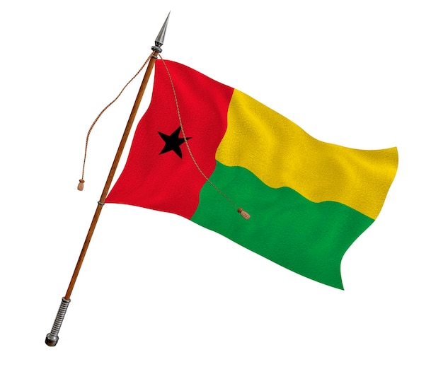 Bandeira nacional da GuinéBissau Fundo com bandeira da GuinéBissau