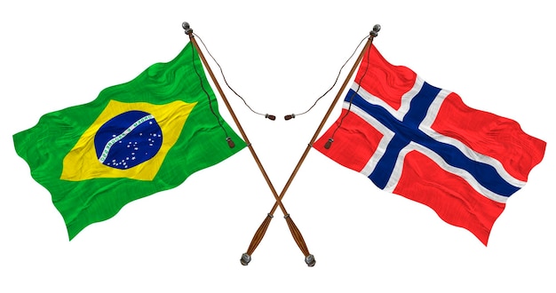 Bandeira nacional da ilha Bouvet e fundo do Brasil para designers