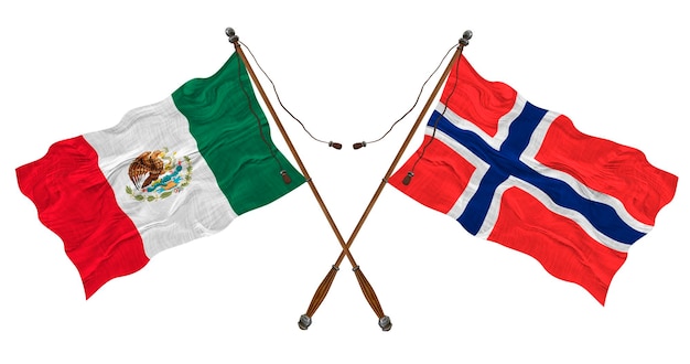 Bandeira nacional da ilha Bouvet e fundo do México para designers