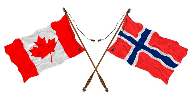 Bandeira nacional da ilha de Bouvet e fundo do Canadá para designers