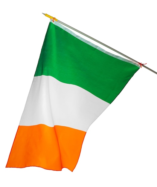 Bandeira nacional da Irlanda isolada no branco