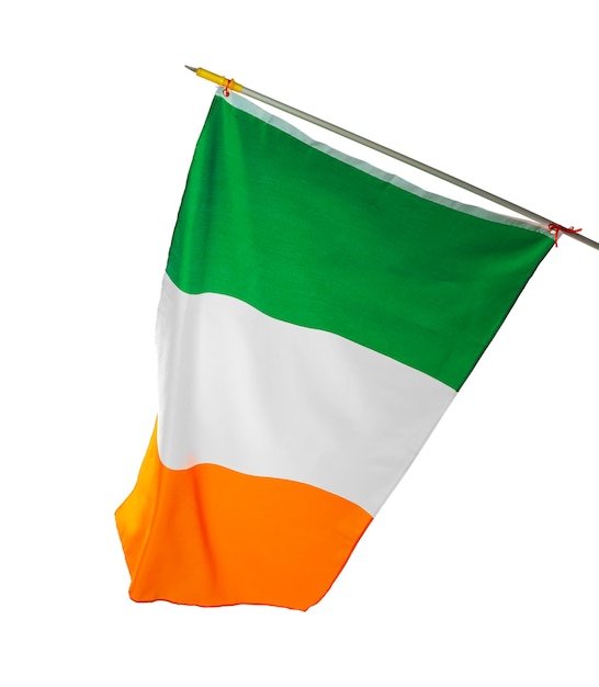 Bandeira nacional da irlanda isolada no branco