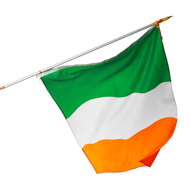 Bandeira nacional da Irlanda isolada no fundo branco