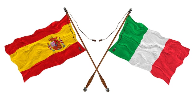 Bandeira Nacional da Itália e Espanha Fundo para designers