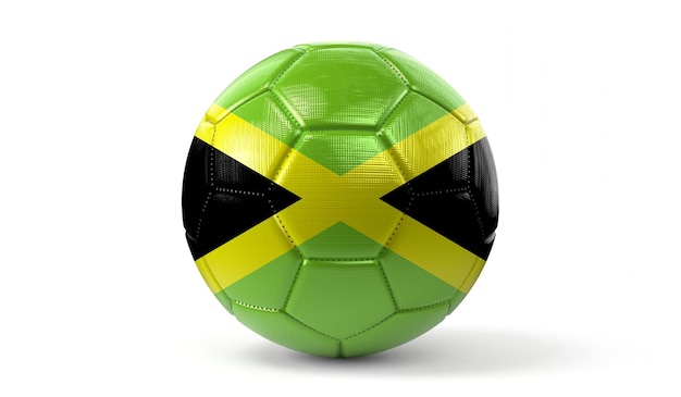 Bandeira nacional da Jamaica na ilustração 3D da bola de futebol