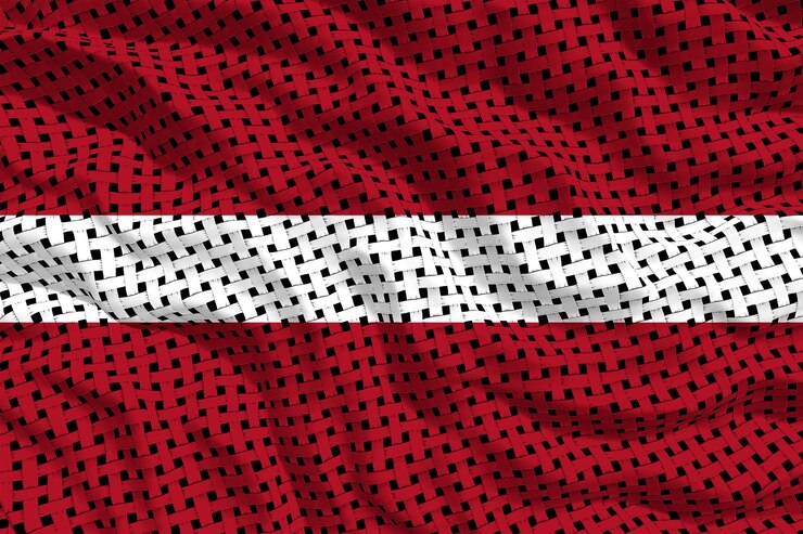 Foto bandeira nacional da letônia fundo com bandeira da letônia