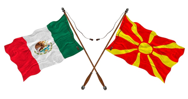 Bandeira nacional da Macedônia e México Background para designers