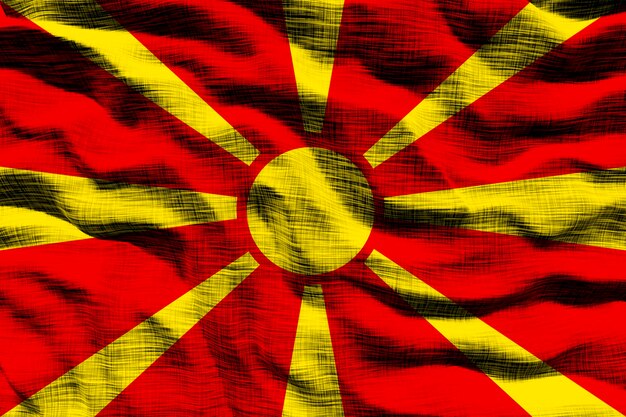 Bandeira nacional da Macedônia Fundo com bandeira da Macedônia