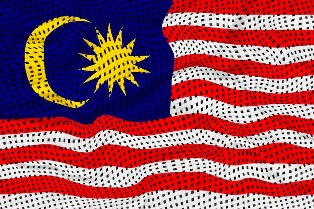 Bandeira nacional da Malásia Fundo com bandeira da Malásia