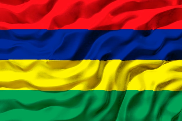 Bandeira nacional da Maurícia Fundo com bandeira da Maurícia