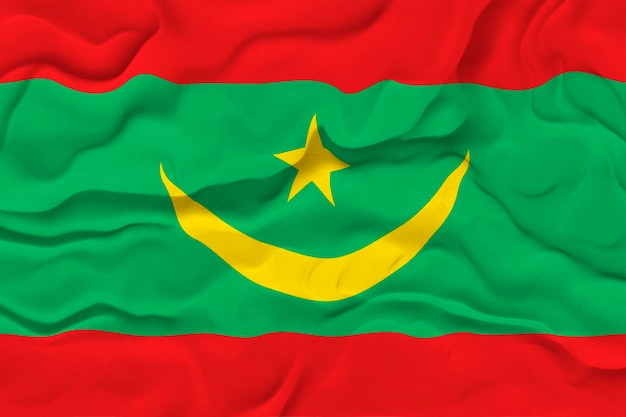 Bandeira nacional da Mauritânia Fundo com bandeira da Mauritânia