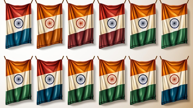 Bandeira nacional da Índia em closeup