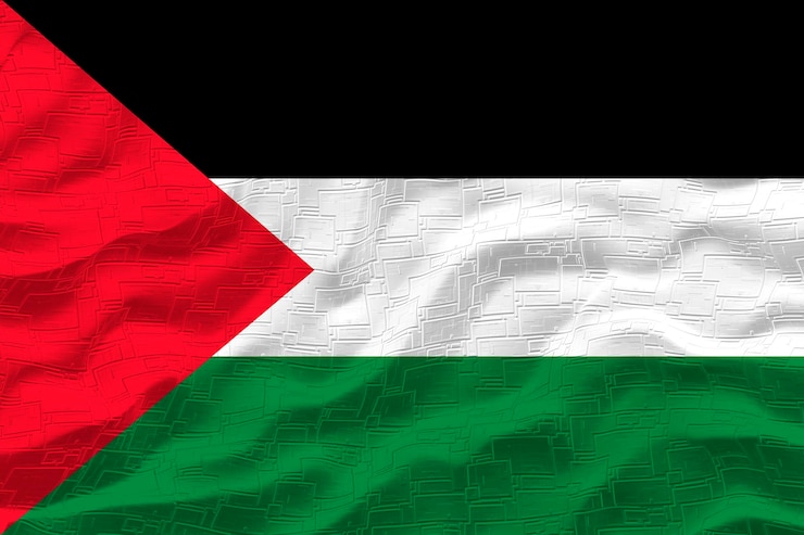Foto bandeira nacional da palestina fundo com bandeira da palestina