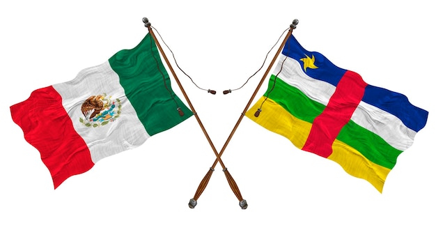 Bandeira nacional da República Centro-Aricana e fundo do México para designers