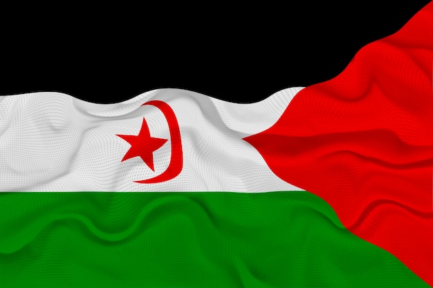 Bandeira nacional da República Democrática Árabe Saaraui Fundo com bandeira da República Democrática Árabe Saaraui