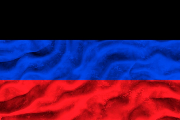 Bandeira nacional da República Popular de Donetsk Fundo com bandeira da República Popular de Donetsk