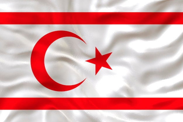 Bandeira nacional da República Turca de Chipre do Norte Fundo com bandeira da República Turca de Chipre do Norte