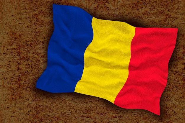 Bandeira nacional da Romênia Fundo com bandeira da Romênia