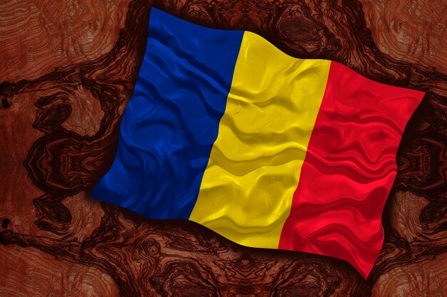 Bandeira nacional da Romênia Fundo com bandeira da Romênia