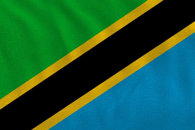 Foto bandeira nacional da tanzânia fundo com bandeira da tanzânia