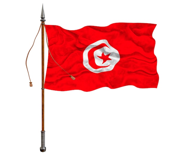 Foto bandeira nacional da tunísia fundo com bandeira da tunísia