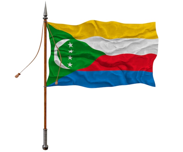 Bandeira nacional das Comores Fundo com bandeira das Comores