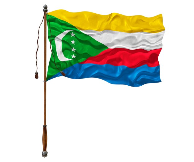 Bandeira nacional das Comores Fundo com bandeira das Comores