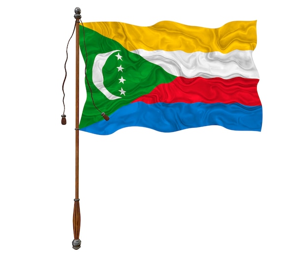 Bandeira nacional das Comores Fundo com bandeira das Comores