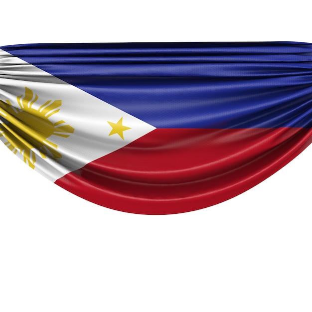 Bandeira nacional das filipinas pendurada em tecido renderização em 3d