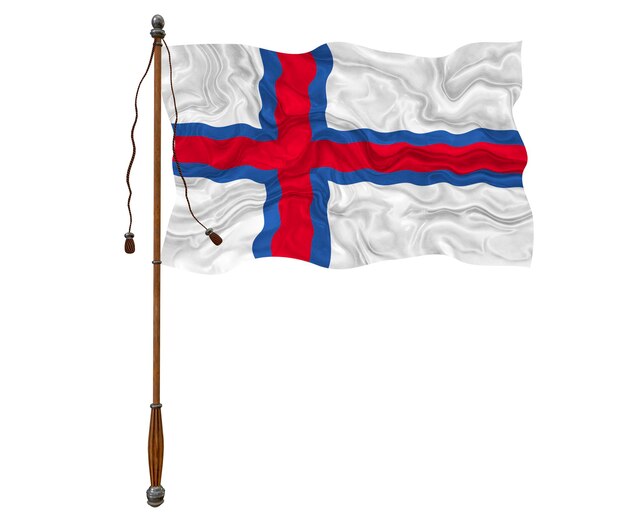 Bandeira nacional das ilhas Faroé Fundo com bandeira das ilhas Faroé
