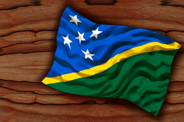 Bandeira nacional das Ilhas Salomão Fundo com bandeira das Ilhas Salomão