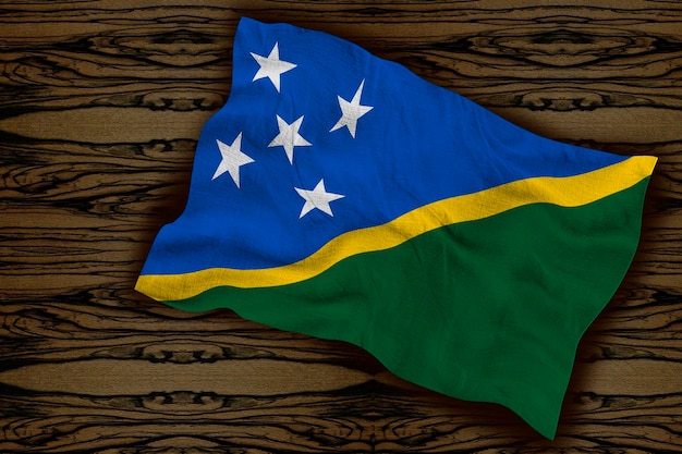 Bandeira nacional das Ilhas Salomão Fundo com bandeira das Ilhas Salomão