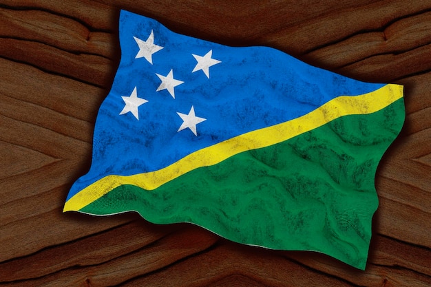 Bandeira nacional das Ilhas Salomão Fundo com bandeira das Ilhas Salomão