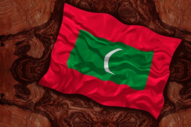 Bandeira nacional das Maldivas Fundo com bandeira das Maldivas