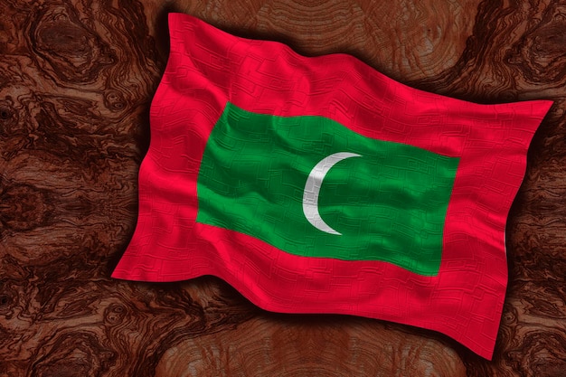 Bandeira nacional das Maldivas Fundo com bandeira das Maldivas