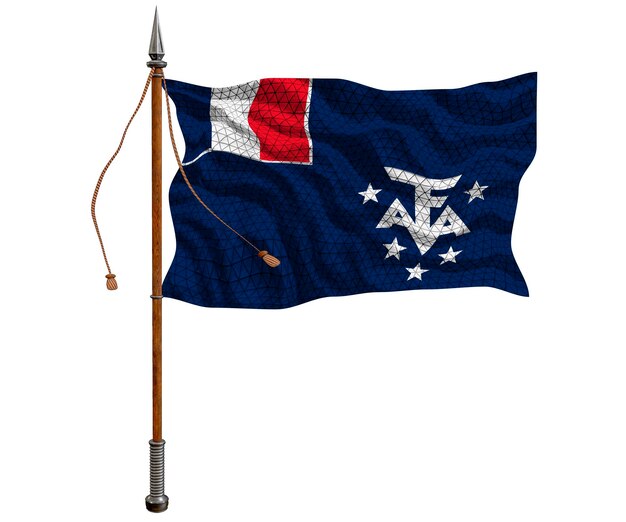 Bandeira nacional das terras antárticas do sul da França Fundo com bandeira das terras antárticas do sul da França