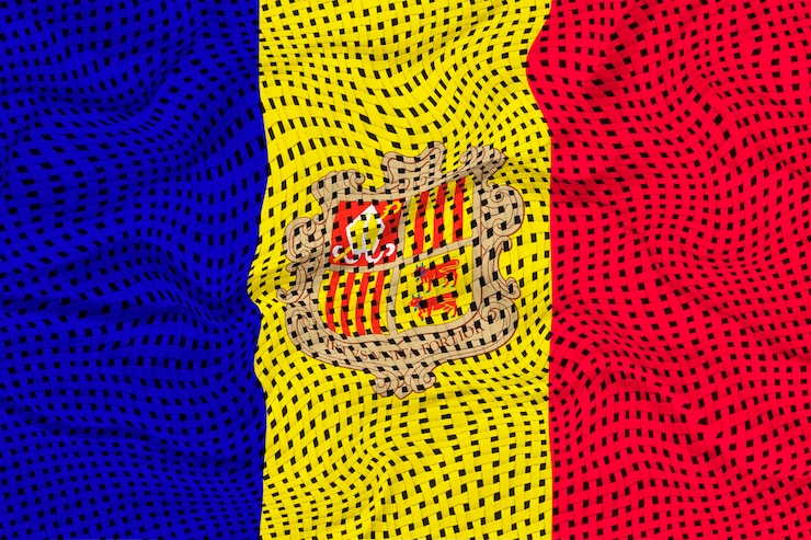 Foto bandeira nacional de andorra fundo com bandeira de andorra