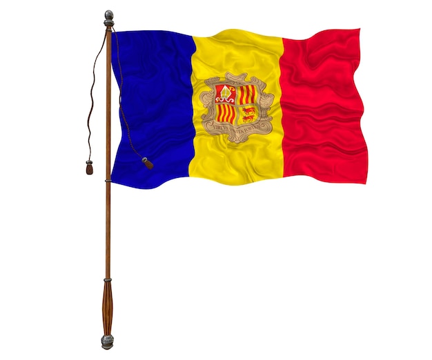 Foto bandeira nacional de andorra fundo com bandeira de andorra