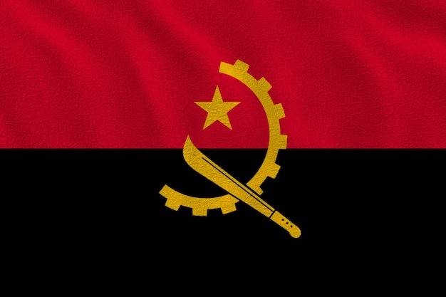 Bandeira nacional de Angola Fundo com bandeira de Angola